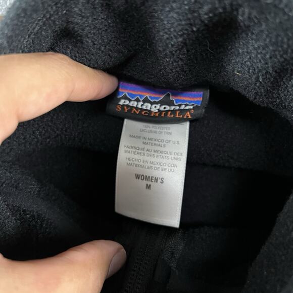 Patagonia Vest Women’s Medium Black Synchilla Full Zip Sleeveless Fleece Outdoor - Picture 2 of 5